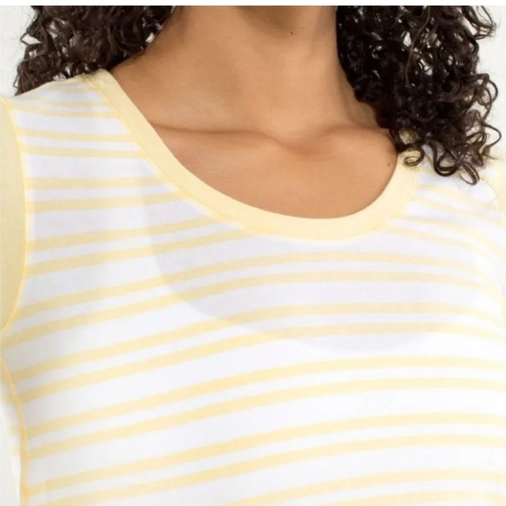 Lululemon Serene Short Sleeve Tee Yellow & White Stripe Women’s Size 6